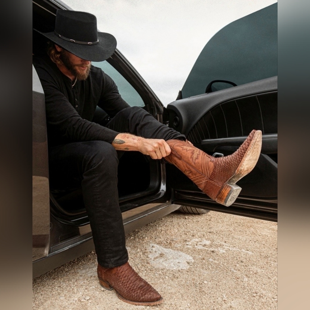 🔥🤠TRENDY LIKE NEW BUITRE COWBOY MEN'S BOOTS 🐮